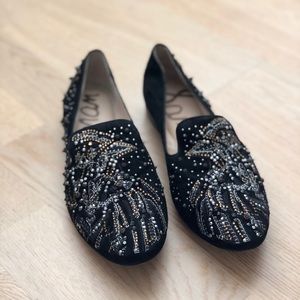Sam Edelman Avalon Black Suede Loafers 8M